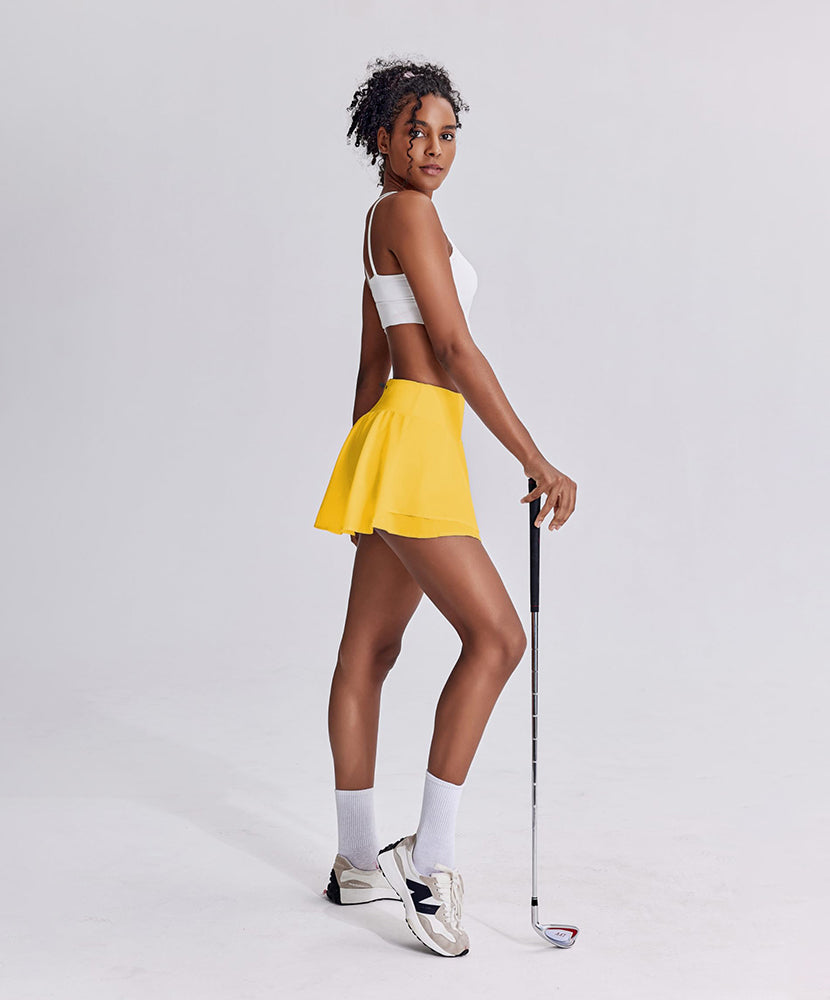 Double Ruffle Pleated Tennis Skirt