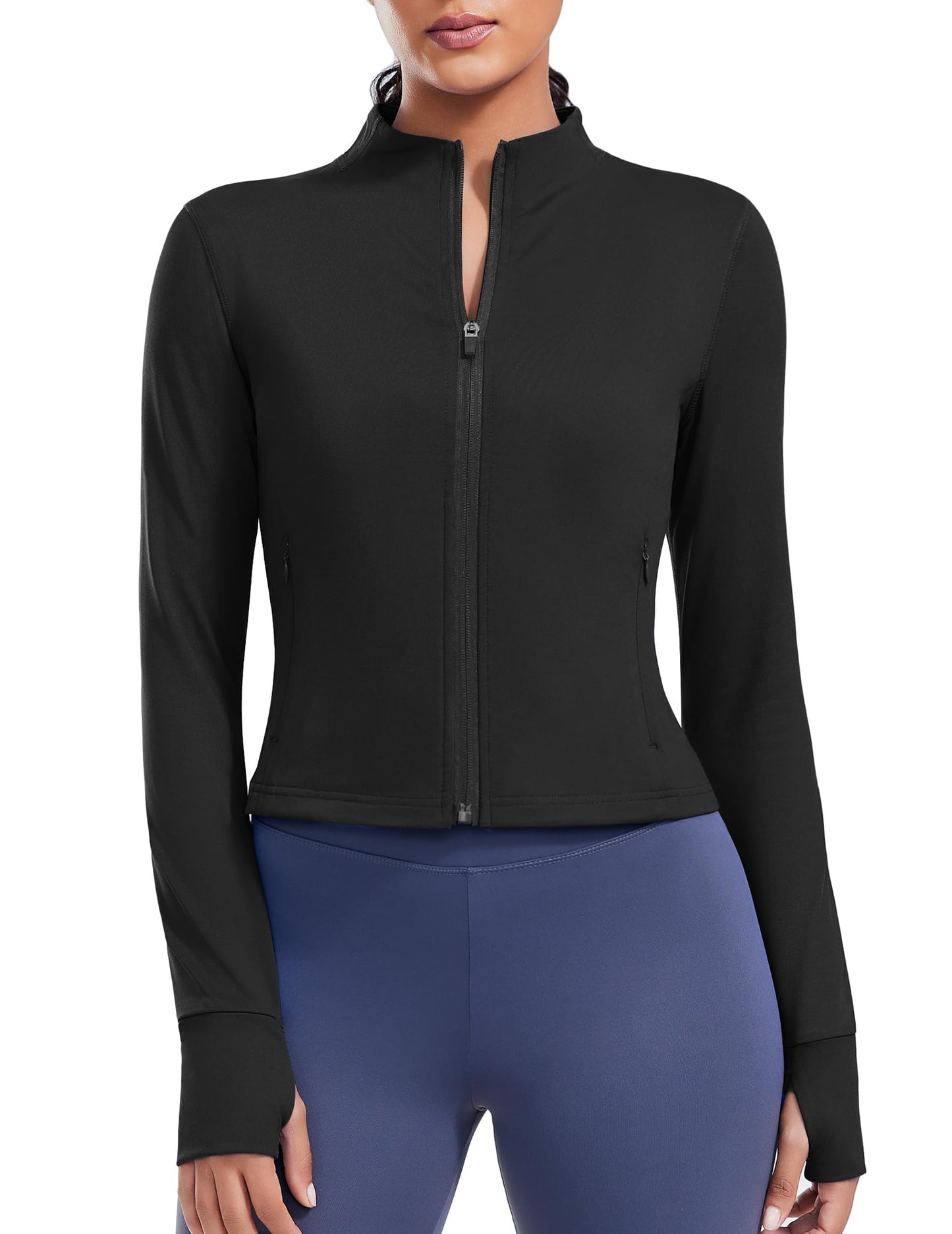 Full Zip Cropped Workout Jacket