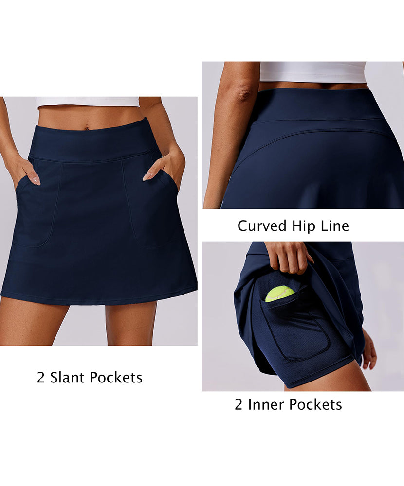 High Waisted UPF 50+ Tennis Pickleball Skorts