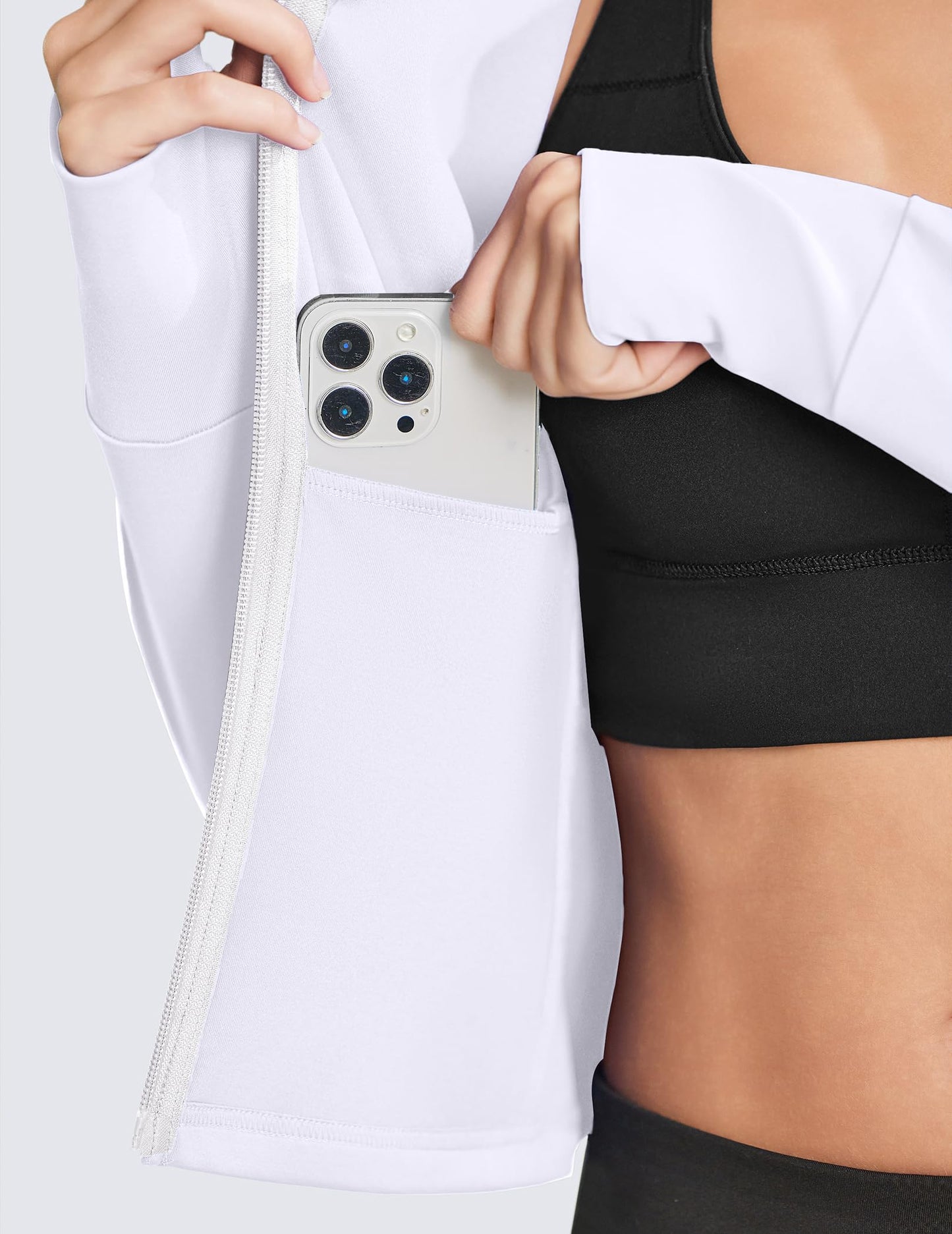 Full Zip Cropped Workout Jacket