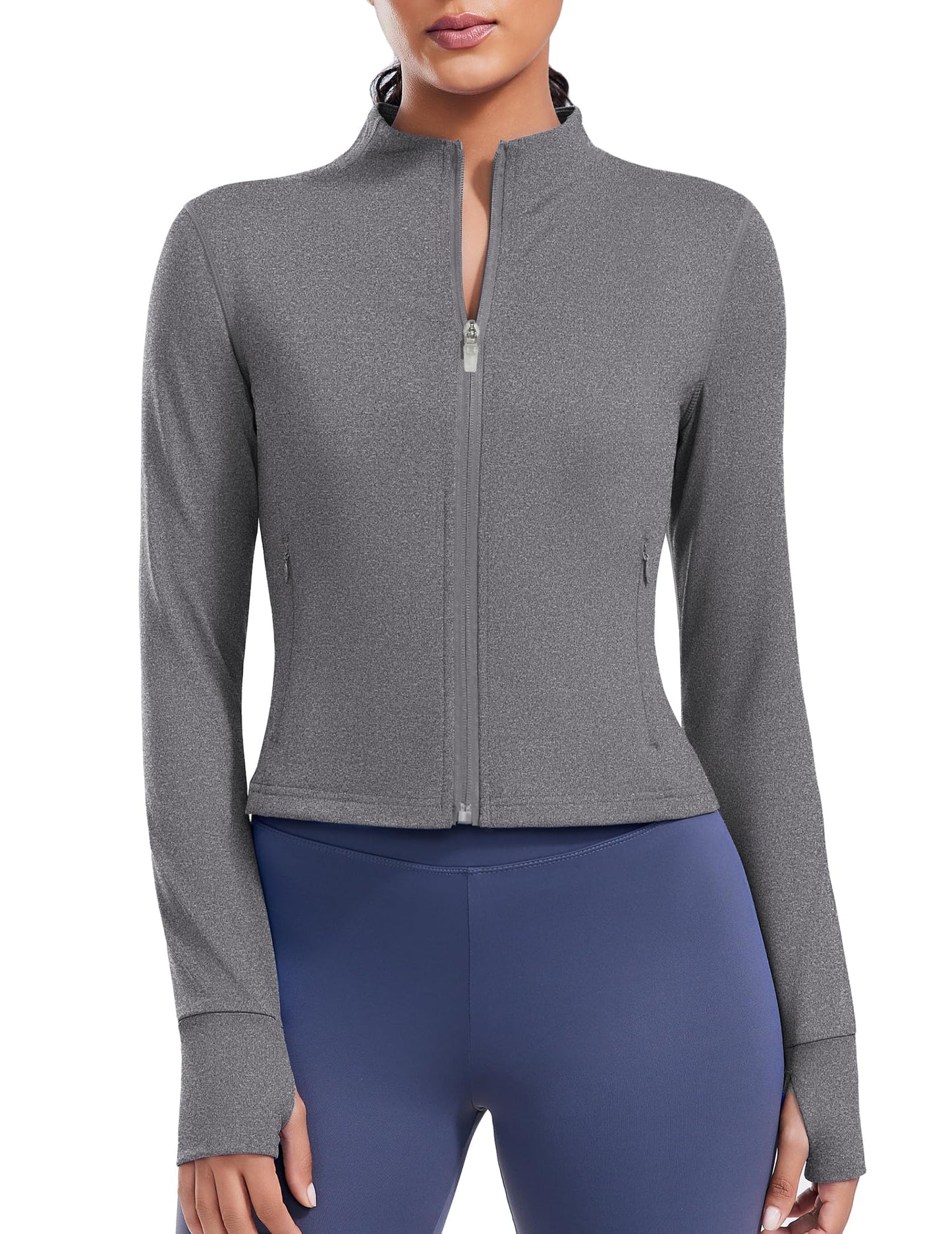Full Zip Cropped Workout Jacket
