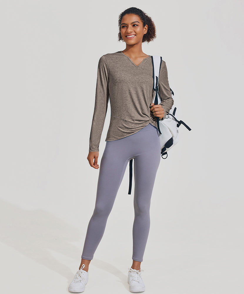 Twist Front Long-Sleeve T-shirt