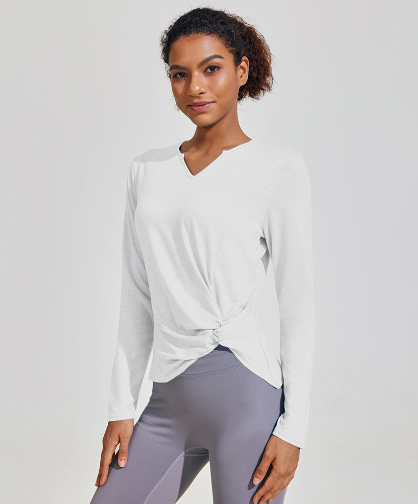 Twist Front Long-Sleeve T-shirt