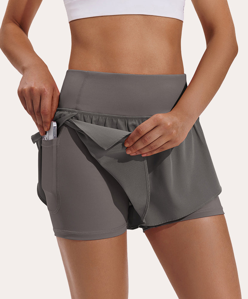 Athletic 2 in 1 High Waisted Shorts