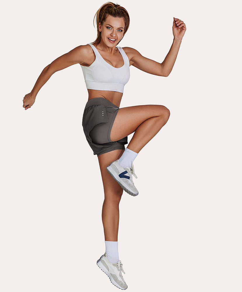 Athletic 2 in 1 High Waisted Shorts