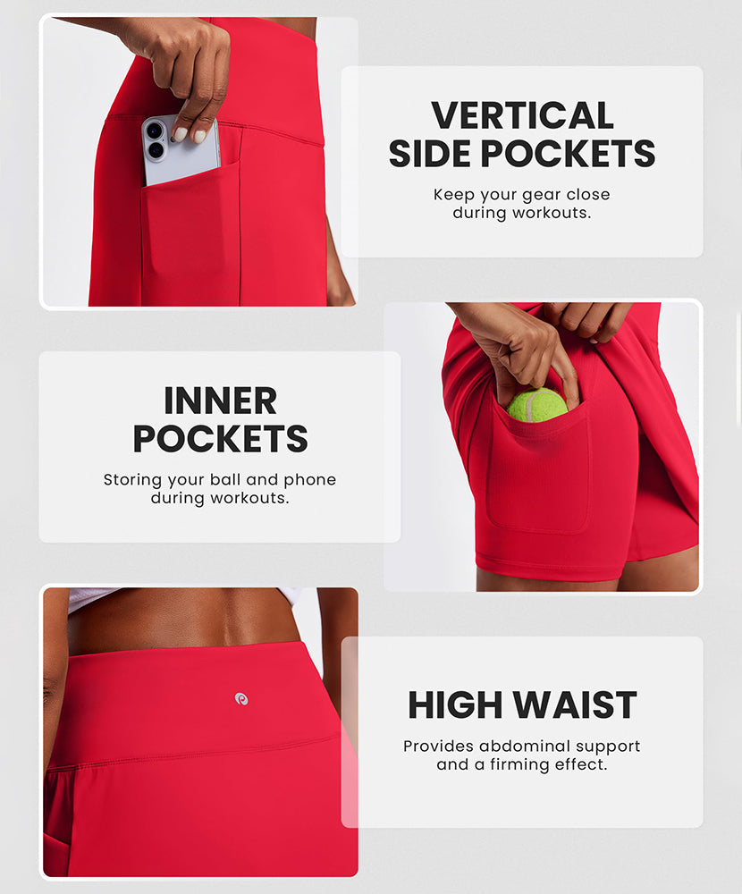Women's Knee Length UPF 50+ Golf Skorts with Pockets