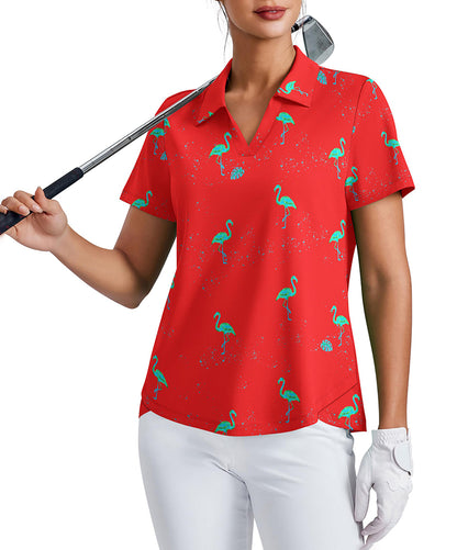 Women's Short Sleeve Tennis Golf Polo Shirt