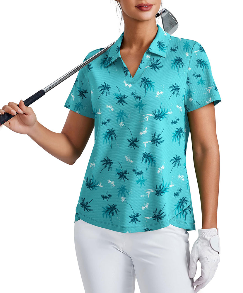 Women's Short Sleeve Tennis Golf Polo Shirt