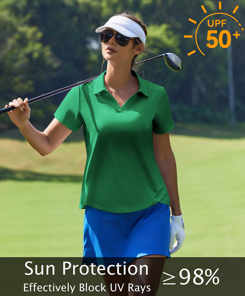Women's Short Sleeve Tennis Golf Polo Shirt