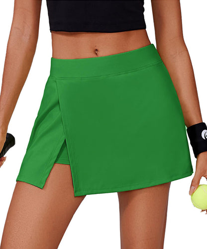 Casual Side Slit Athletic Skirt