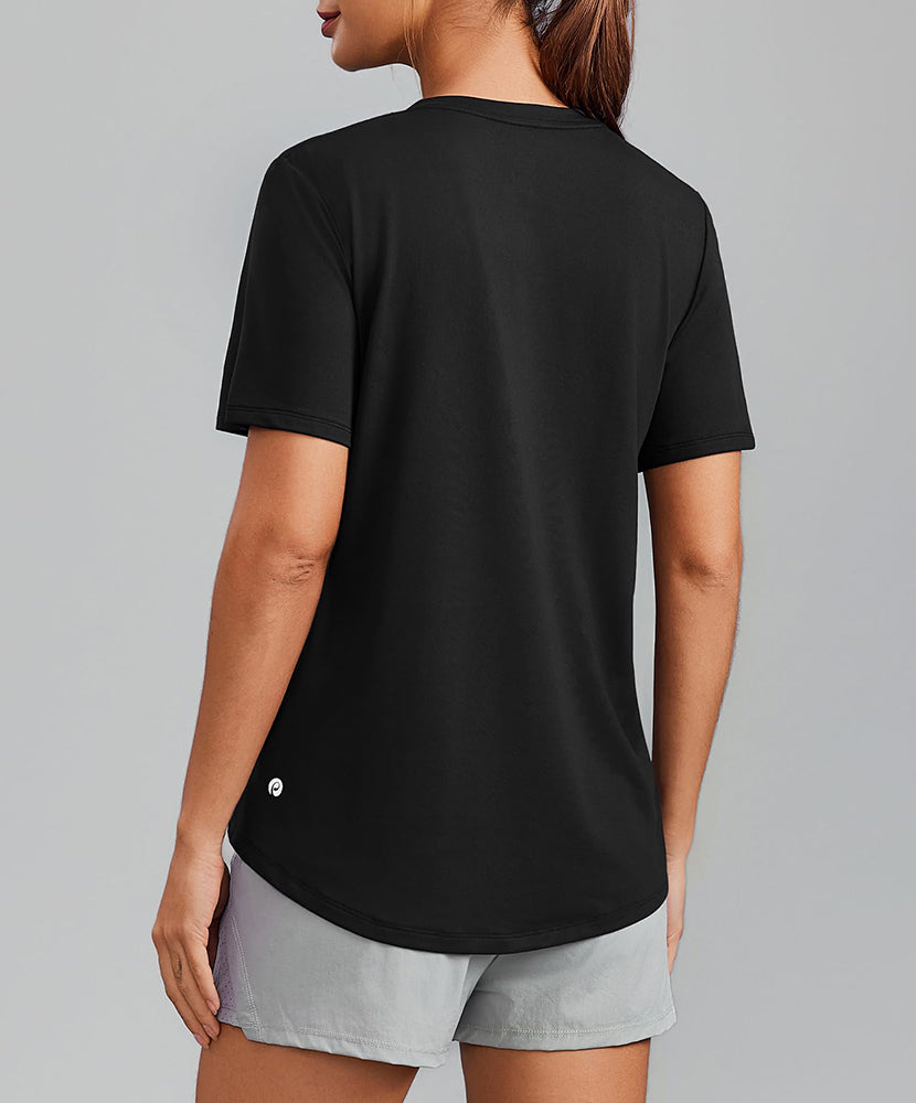 Essential V-Neck Moisture Wicking UPF 50+ Quick-Dry T-shirt