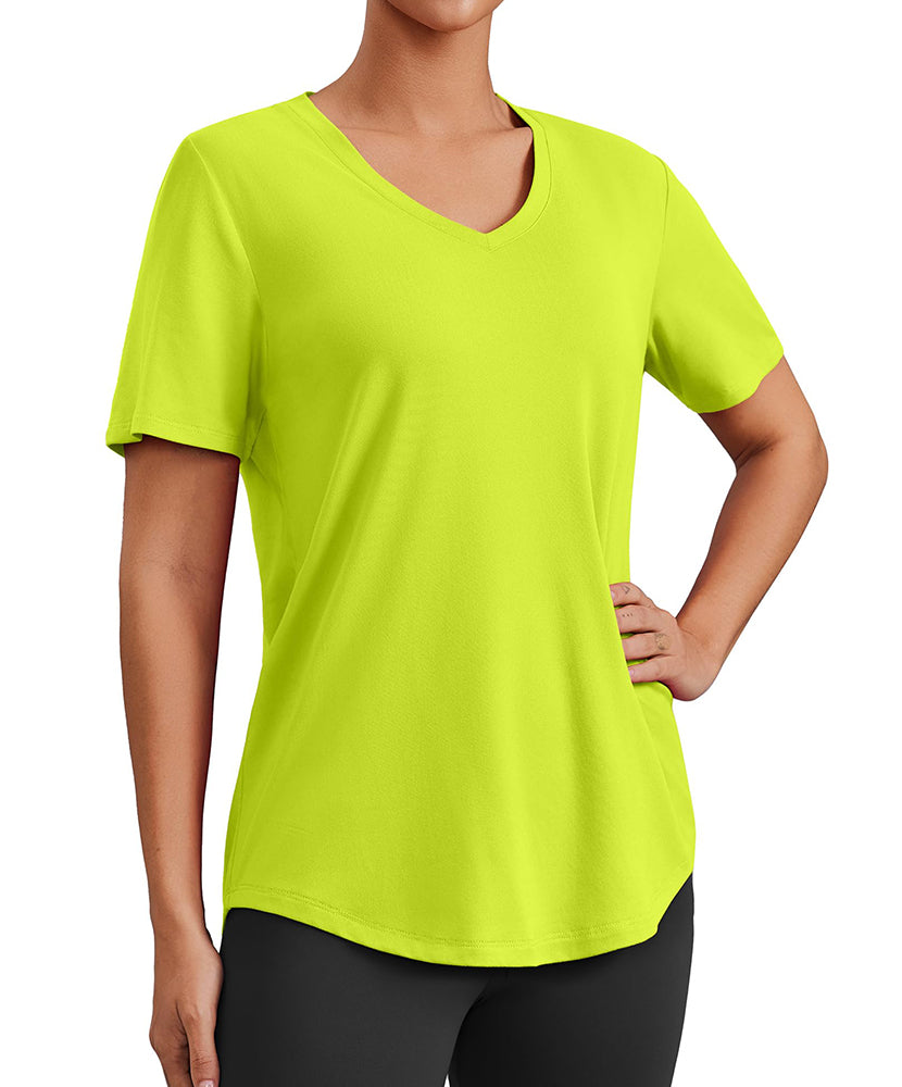 Essential V-Neck Moisture Wicking UPF 50+ Quick-Dry T-shirt