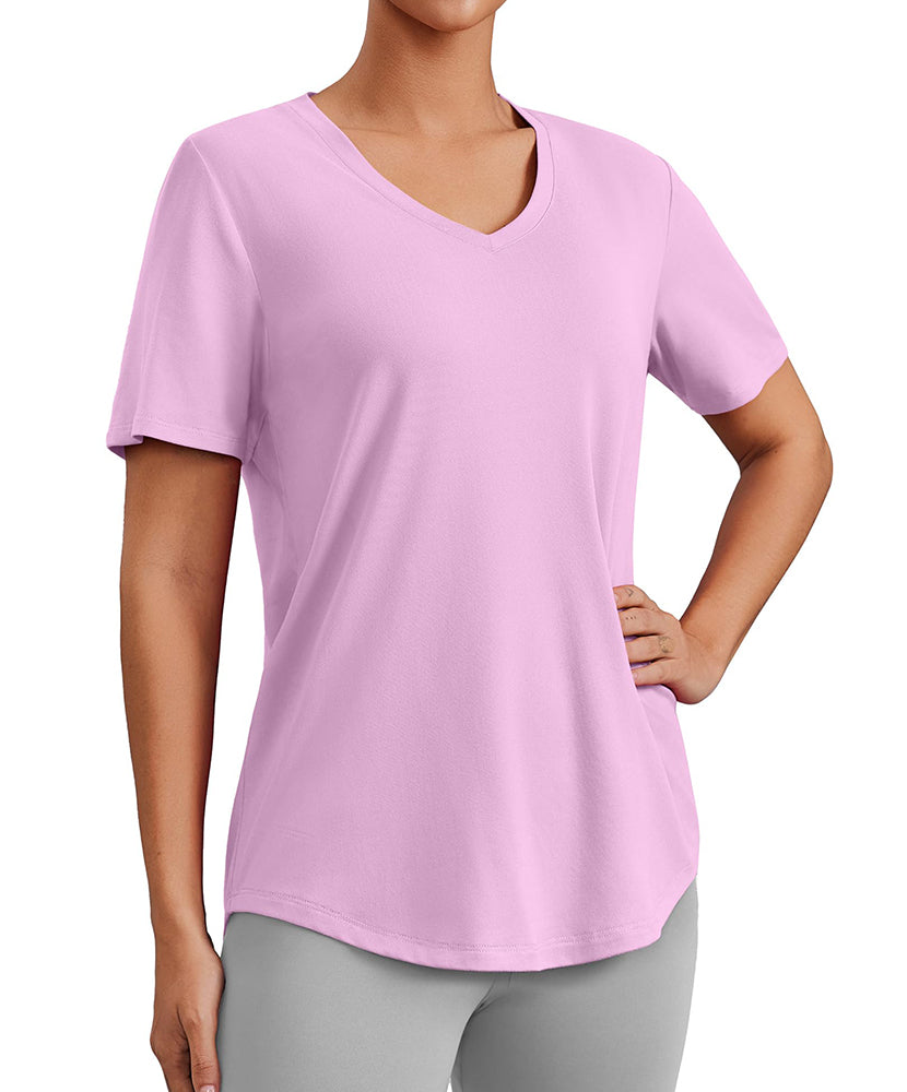 Essential V-Neck Moisture Wicking UPF 50+ Quick-Dry T-shirt
