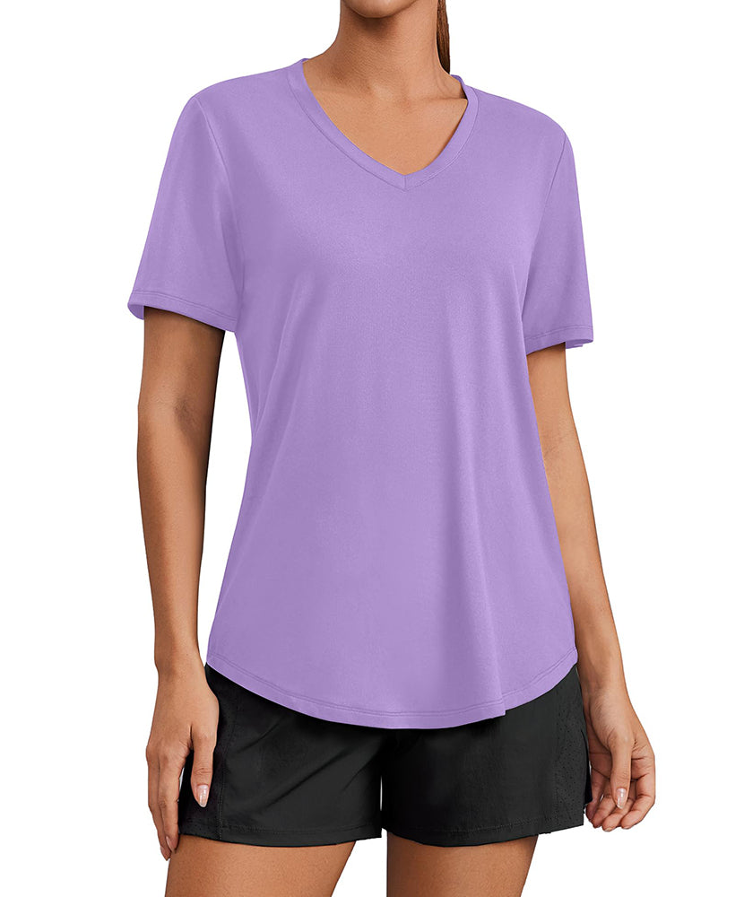 Essential V-Neck Moisture Wicking UPF 50+ Quick-Dry T-shirt