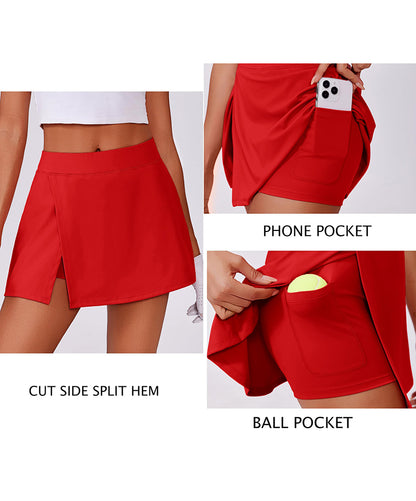 Casual Side Slit Athletic Skirt
