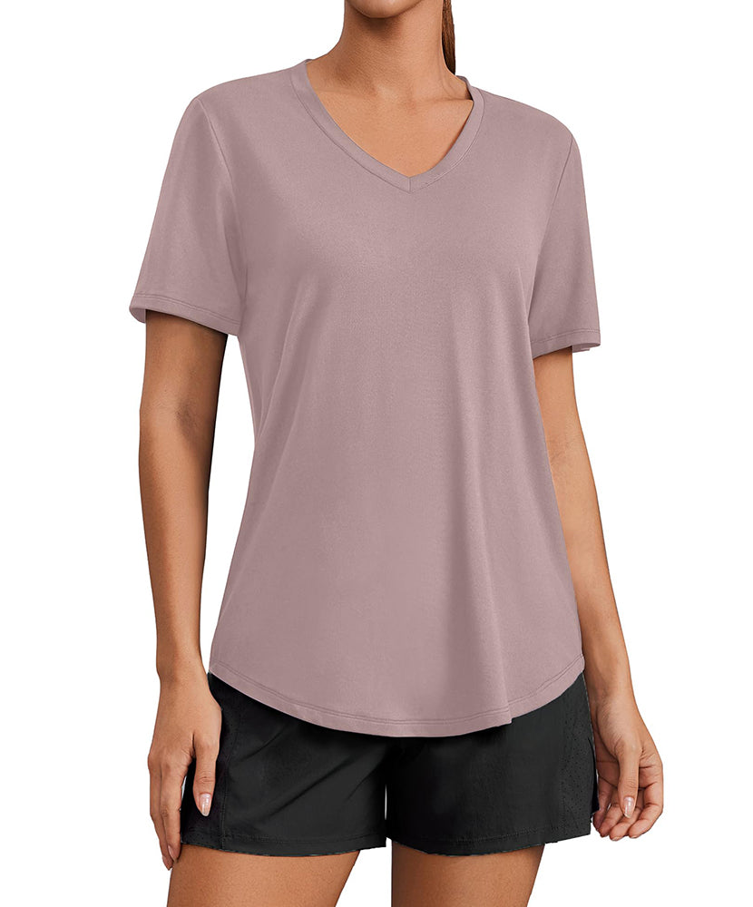 Essential V-Neck Moisture Wicking UPF 50+ Quick-Dry T-shirt