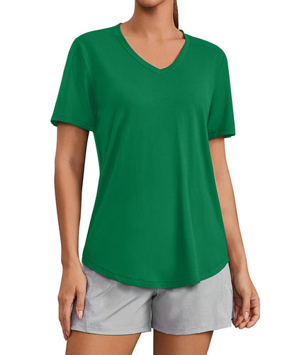 Essential V-Neck Moisture Wicking UPF 50+ Quick-Dry T-shirt