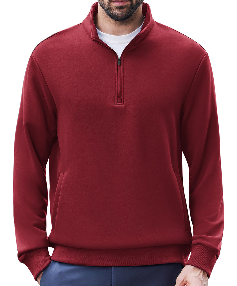 Men's Pullover Mock Neck Polo Shirt