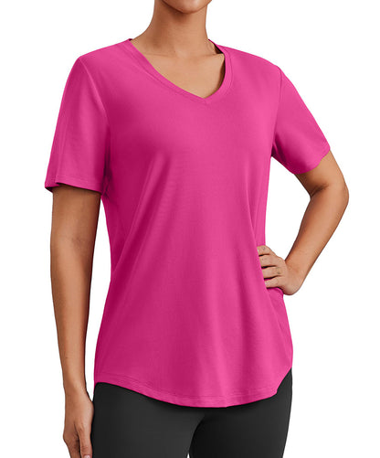 Essential V-Neck Moisture Wicking UPF 50+ Quick-Dry T-shirt