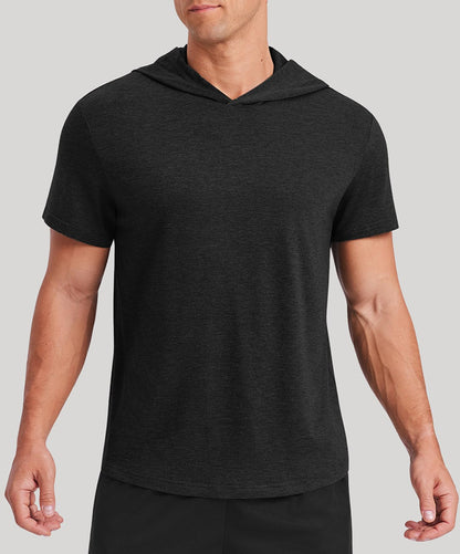 Men's Short Sleeve Quick-Dry Athletic Hooded T-Shirt