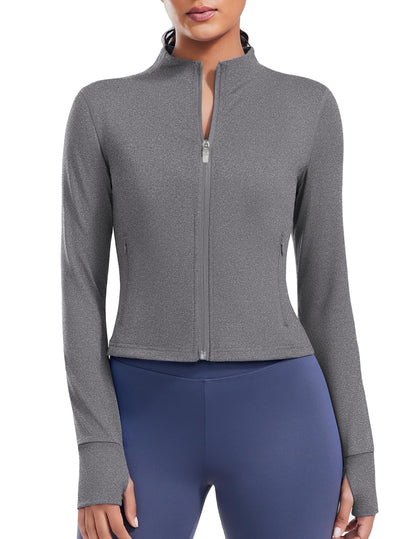 Full Zip Cropped Workout Jacket