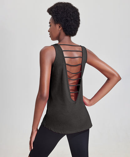 Stylish Backless Workout Tank Tops