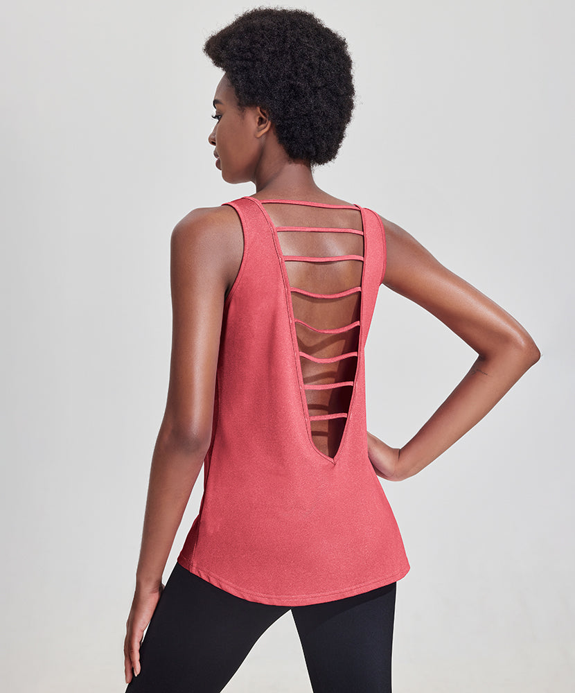 Stylish Backless Workout Tank Tops