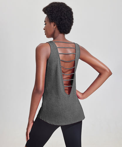 Stylish Backless Workout Tank Tops