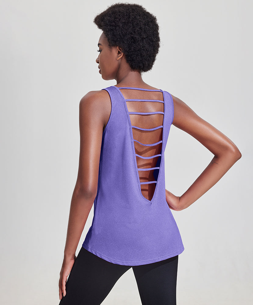 Stylish Backless Workout Tank Tops