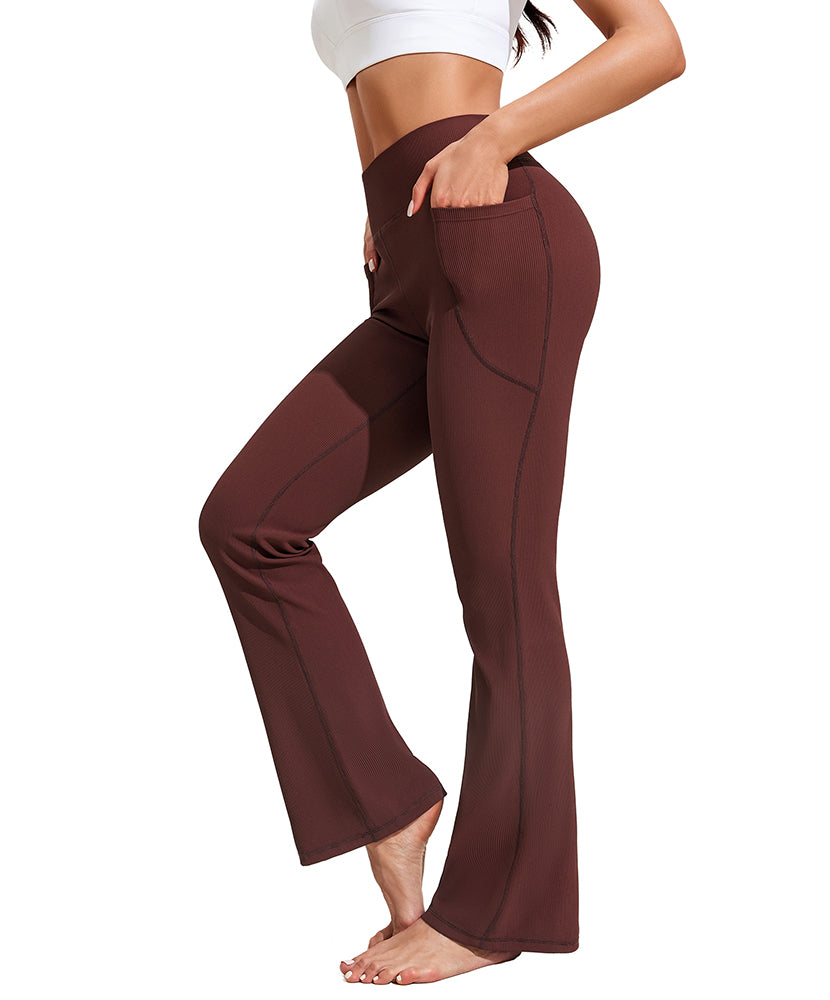 Ribbed High Waist Flare Yoga Pants