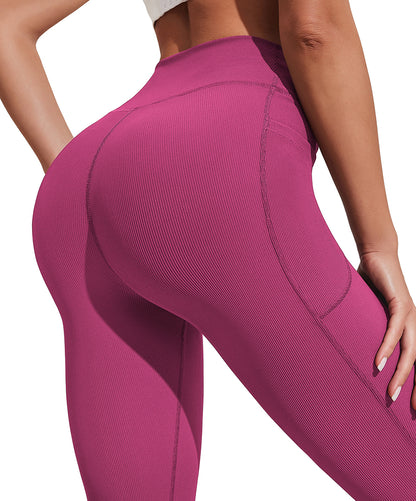 Ribbed High Waist Flare Yoga Pants