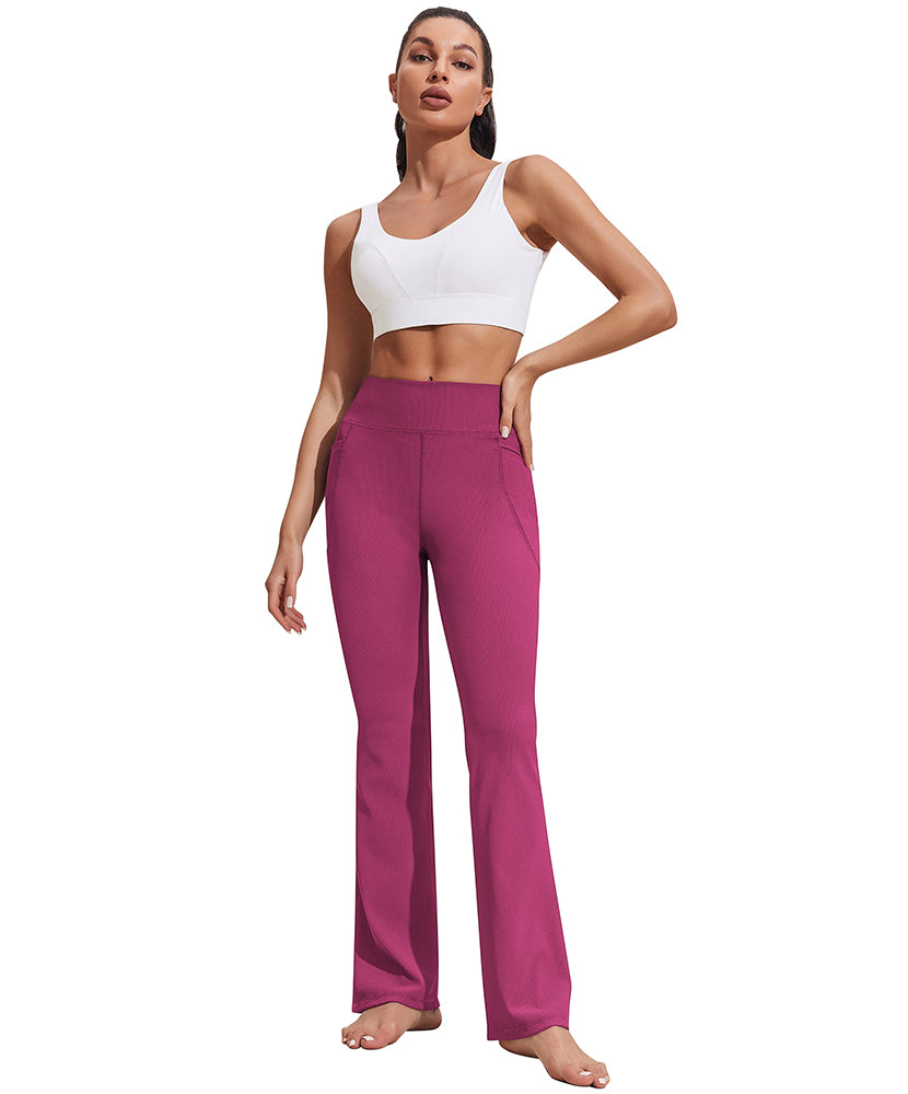 Ribbed High Waist Flare Yoga Pants