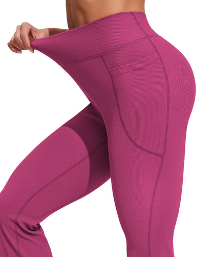 Ribbed High Waist Flare Yoga Pants