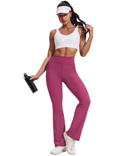 Ribbed High Waist Flare Yoga Pants