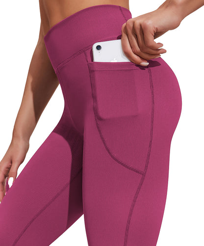 Ribbed High Waist Flare Yoga Pants