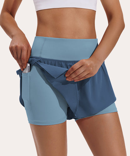 Athletic 2 in 1 High Waisted Shorts