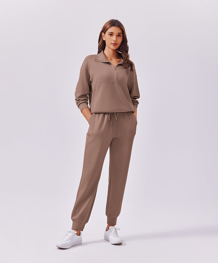 Half Zip Sweatsuit Matching Set