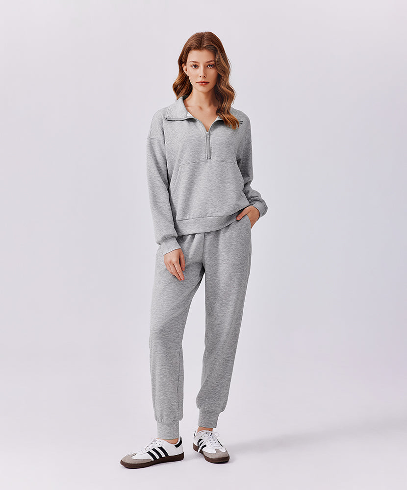 Half Zip Sweatsuit Matching Set