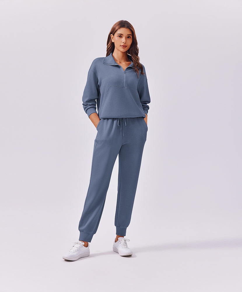 Half Zip Sweatsuit Matching Set