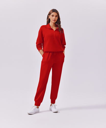 Half Zip Sweatsuit Matching Set