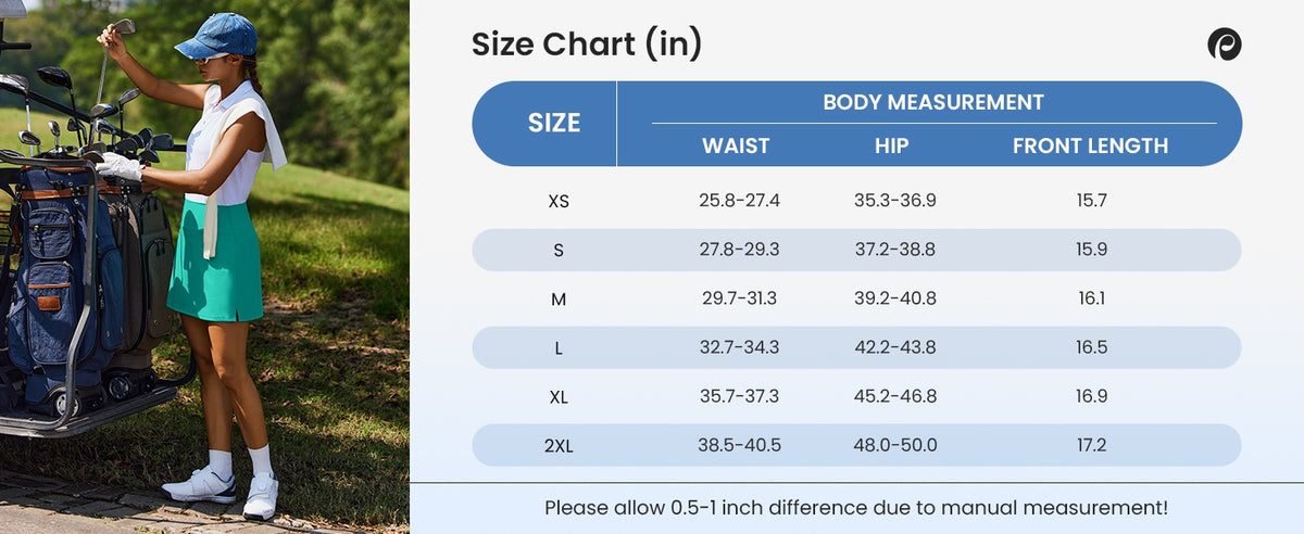 Women's 16" High Waisted Tennis Skirt with 2 Pockets