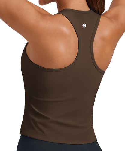 Women's Workout Tank Top with Built-In Bra
