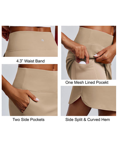 Women's 18" Above Knee Length Golf Skorts with Pockets