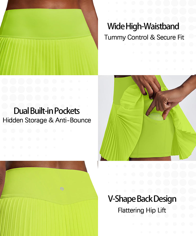 Women's Flowy 15" Pleated Mini Tennis Skorts