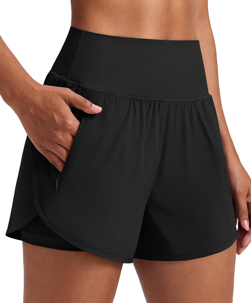 Women's Quick Dry High Waisted Athletic Running Shorts