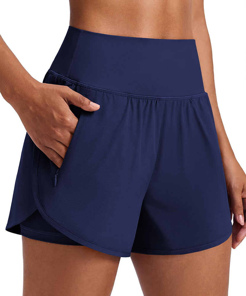 Women's Quick Dry High Waisted Athletic Running Shorts