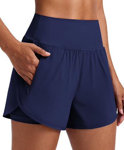 Women's Quick Dry High Waisted Athletic Running Shorts