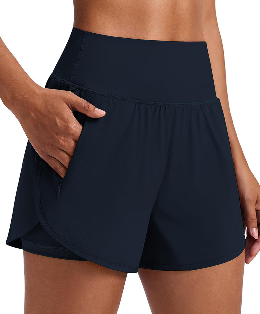 Women's Quick Dry High Waisted Athletic Running Shorts