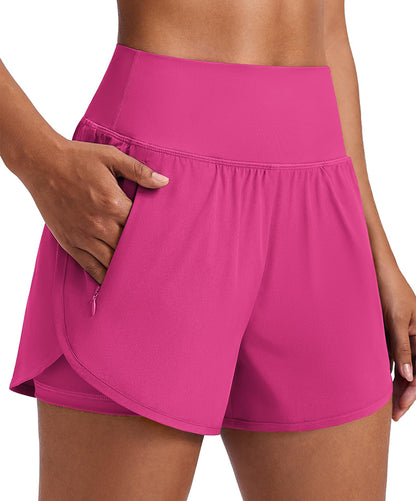 Women's Quick Dry High Waisted Athletic Running Shorts