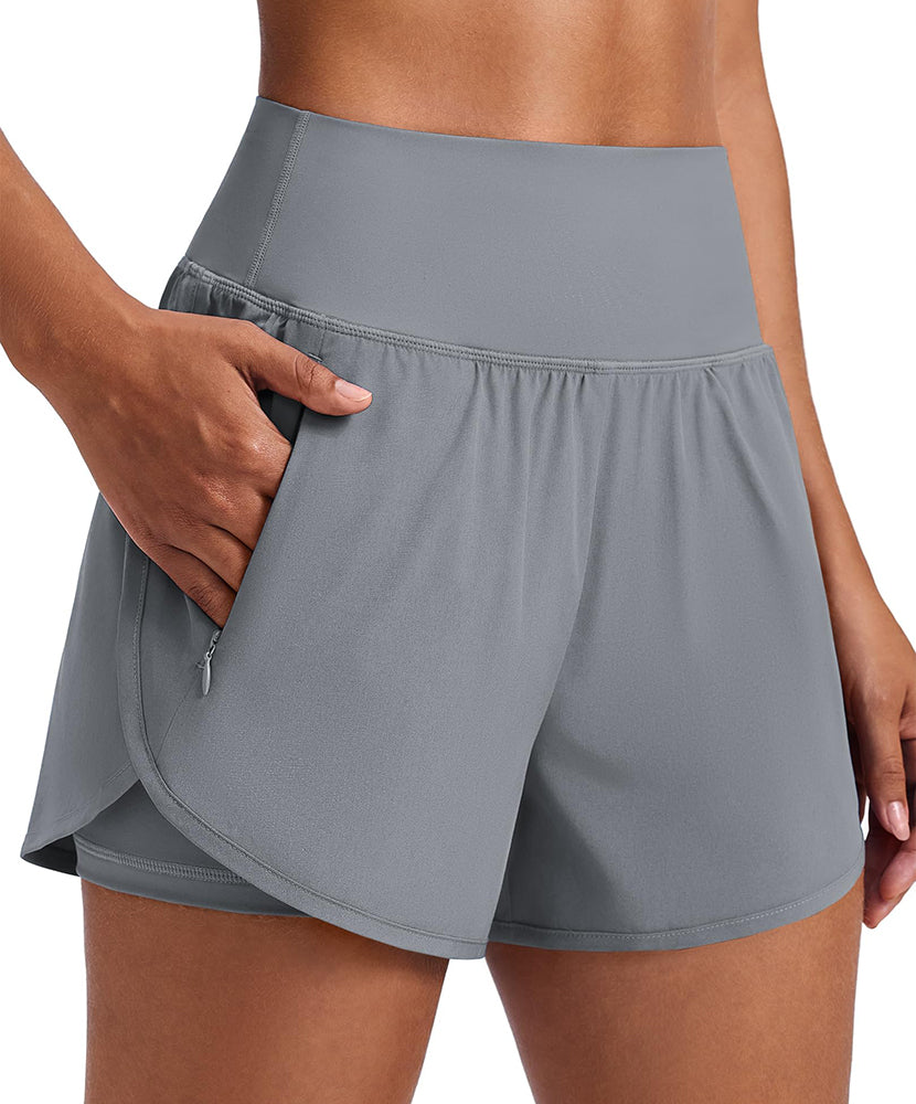 Women's Quick Dry High Waisted Athletic Running Shorts